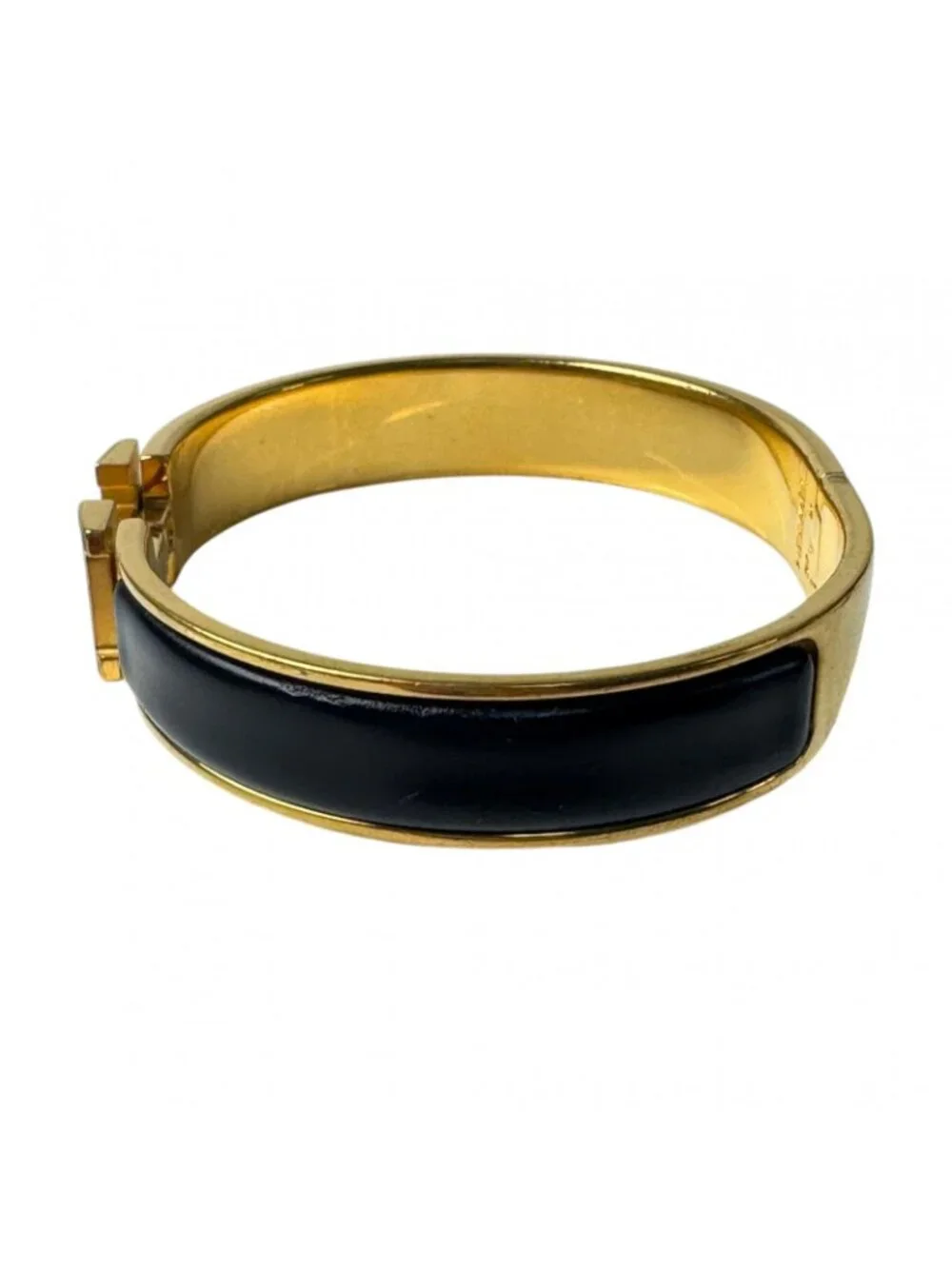 Hermes Clic Clac Bracelet Black Gold